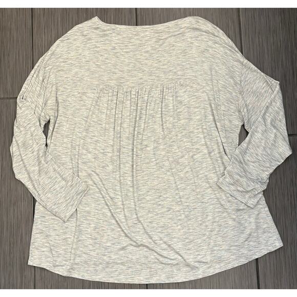 J Jill Long-Sleeve Shirttail Tee Size XL Gray Heathered - Picture 3 of 4